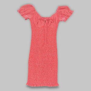 Hello Molly Red Polka Dot Smocked Puff Sleeve Mini Dress - Women’s XS